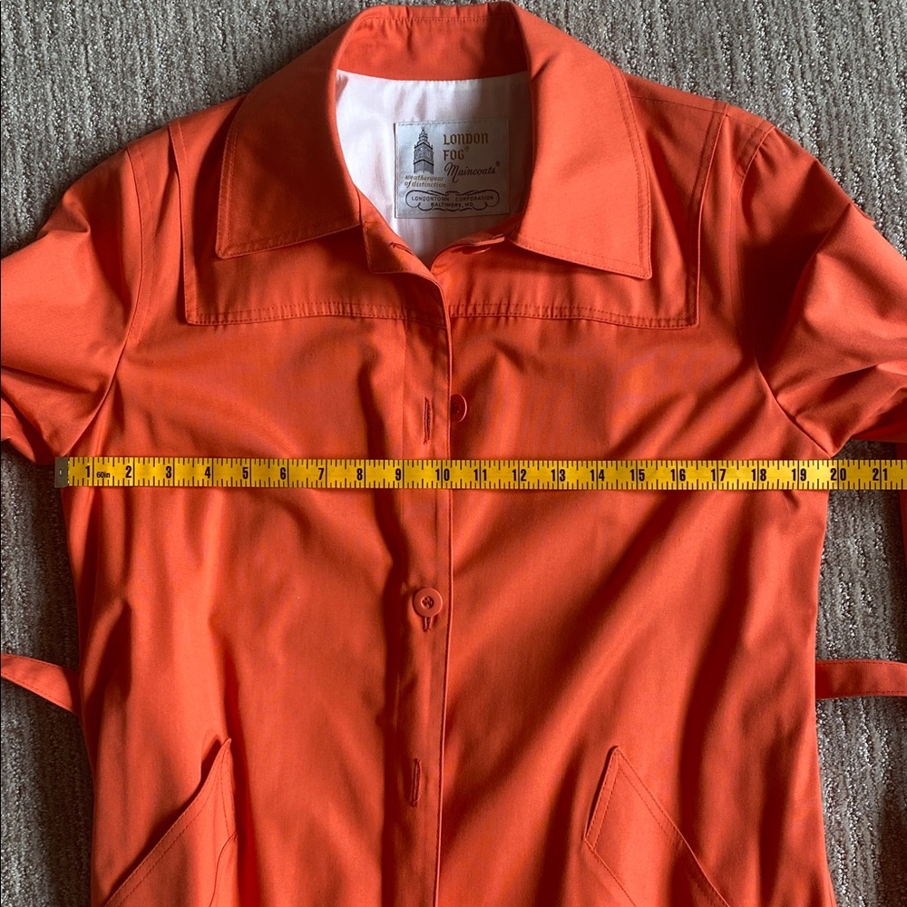 1970s Vintage London Fog Coral Orange Hooded Maincoat Weatherwear Rain Jacket - Picture 14 of 15